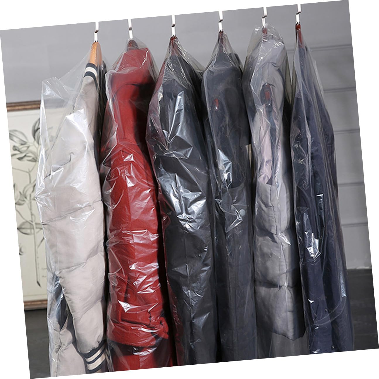 SHINEOFI Fundas Para Colgar Ropa 60x150 Cm 2.2 Mil Polietileno Transpirable Antipolvo Para Armario Almacenamiento Prendas 50 Unidades Hogar y Viaje
