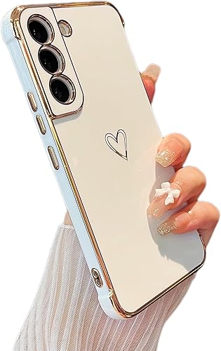 Vista 76 de ZTOFERA Funda diseñada para Samsung Galaxy A13 5G/Galaxy A04S, bonito borde chapado con patrón de corazones de amor con protección para lente