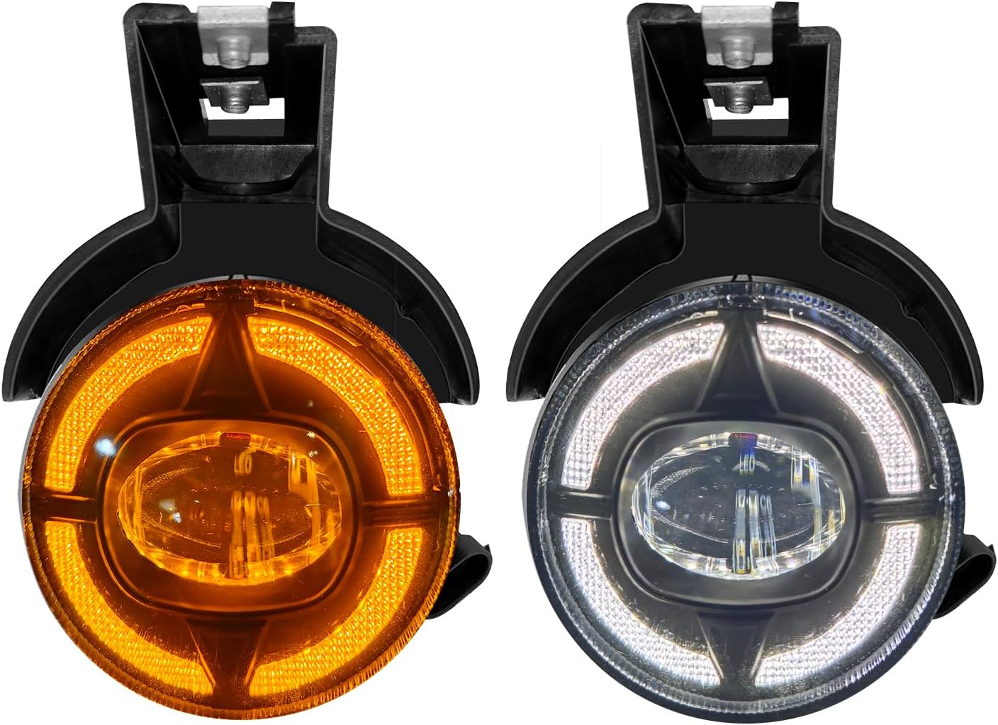 LED&DRL Fog Lights fit for 1997 1998 1999 2000 Dodge Dakota/1998-2000 Durango, A Pair Front Bumper Driving Fog Lamps with Daytime Running and Amber Turn Signal Light