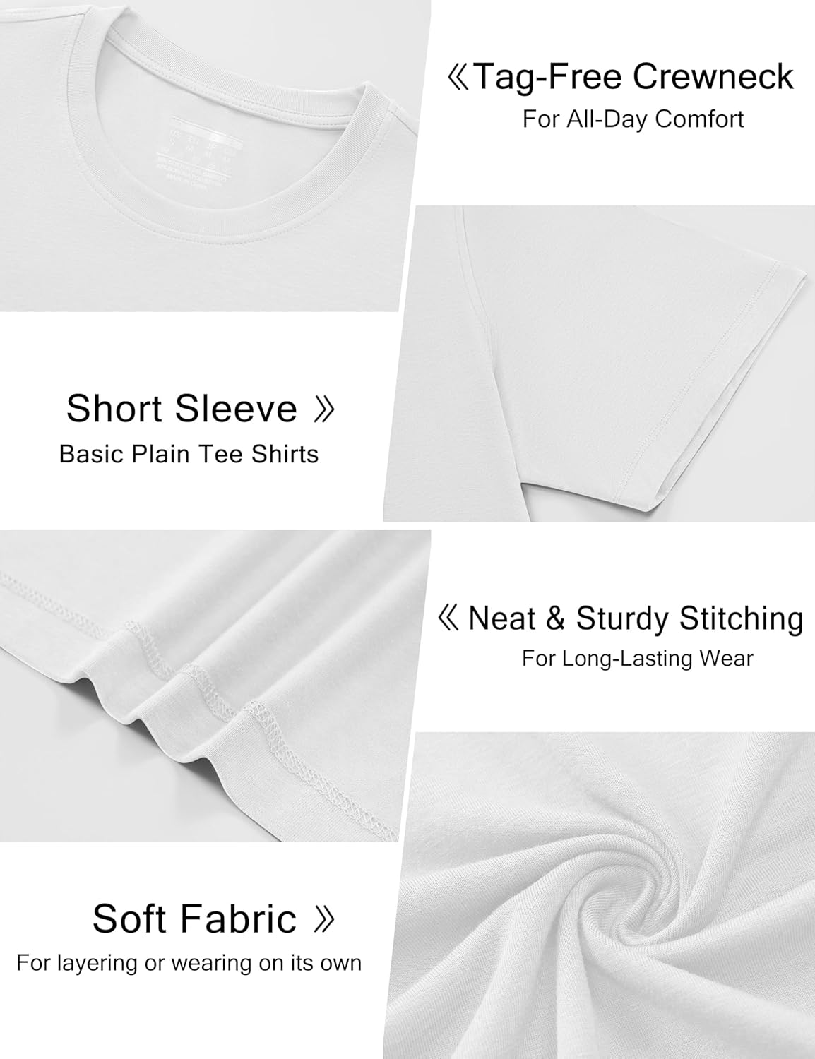 Cotrasen Mens T-Shirts Short Sleeve Cotton UPF 50+ Lightweight Moisture Wicking Casual Crew Neck Basic Tee Shirts - Image 5