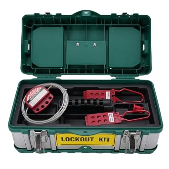 Lockout Tagout Kit OSHA Compliant Lockout Padlocks with Insulated Hasp & Cable for Industrial Electrical Maintenance and Hazardous Energy Control