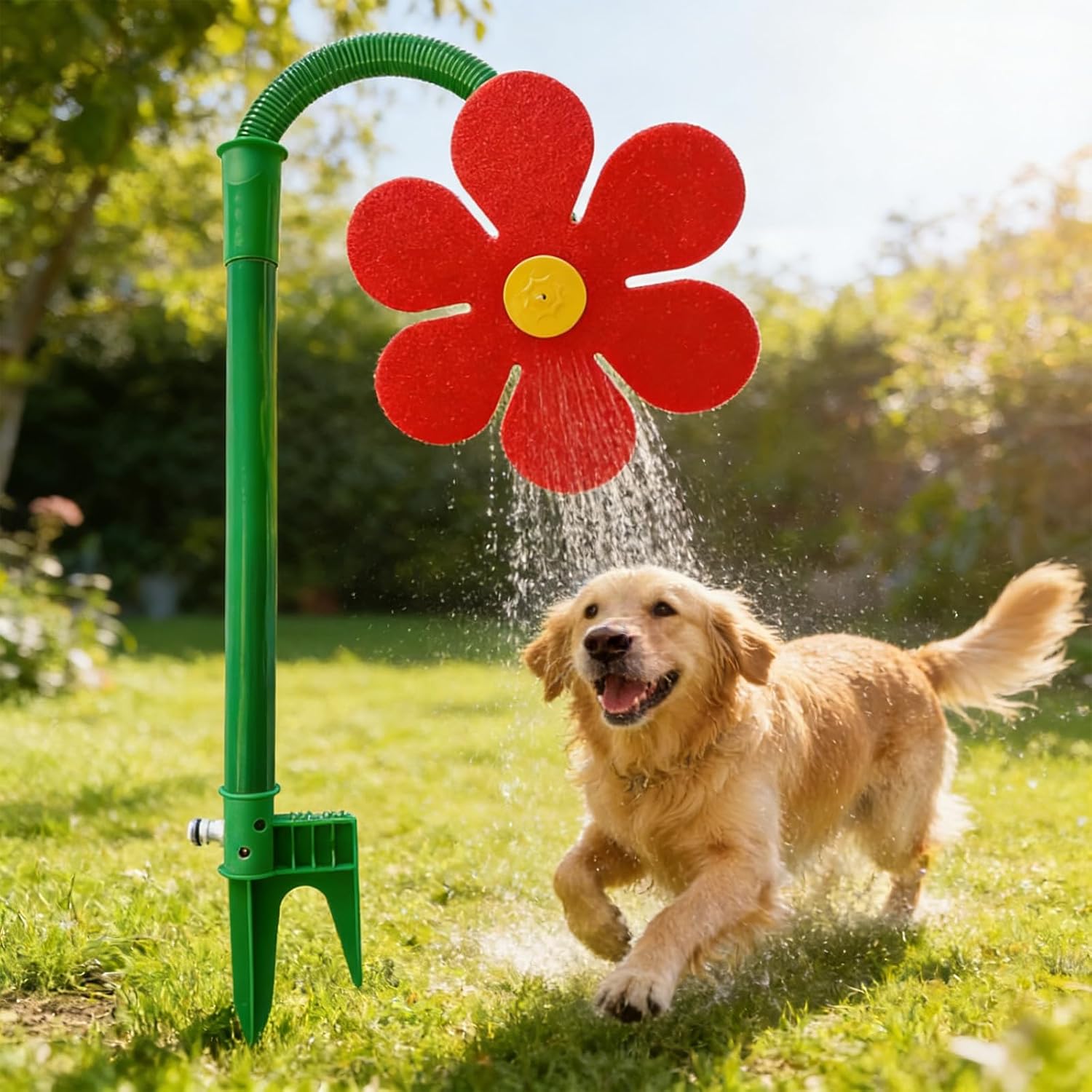 Sprinklers for Yard 360° Rotating Dancing Sunflower Sprinkler, Funny Lawn Watering Tool for Yard, Dogs, Kids Playing, Garden Irrigation(Yellow+White)