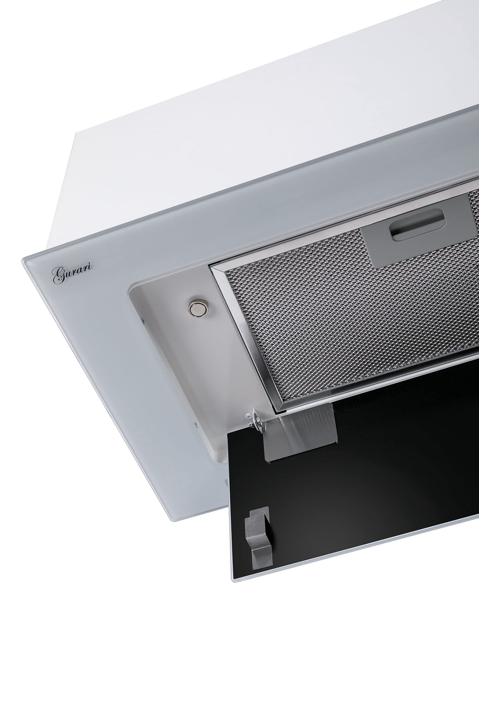 GURARI Deckenhaube GCH E 217 WH 90 PRIME, Einbau Dunstabzugshaube 90 cm, Weiß, 1000m³/h, LED, Fernbedienung