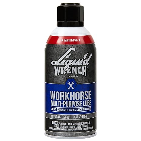 Liquid Wrench Workhorse Multipurpose Lube Stops Squeks and Eases Sticking Parts, 8 Ounces, Pack of 12