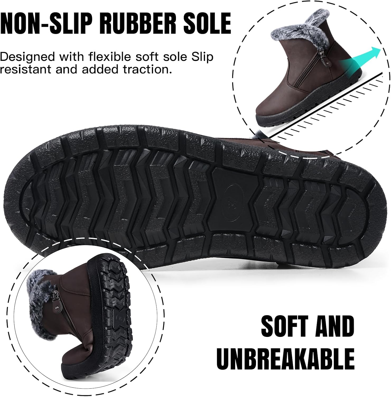SHIBEVER Winter Boots for Women Waterproof: Womens Snow Boots Warm - Ankle Fur Lined Booties - Insulated Winter Shoes - Image 5