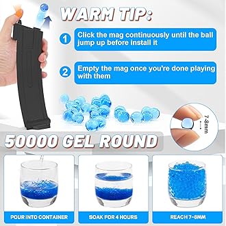 Electric Gel Ball Blaster, Automatic Blaster Splatter Toy Dual Mode, Rechargeable Splatter Ball Toys for Outdoor Team Shooting Game Party Favors Ages 14+ Years Old, Black