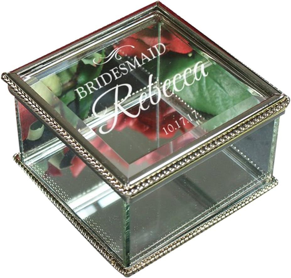 GiftsForYouNow Wedding Party Engraved Jewelry Box, Maid of Honor