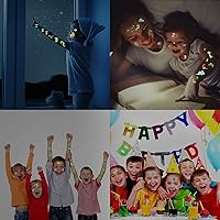 Vista 4 de Zonon 90 piezas de tatuajes temporales de dinosaurio luminoso, tatuajes temporales, calcomanías brillantes de dibujos animados, tatuajes de selva