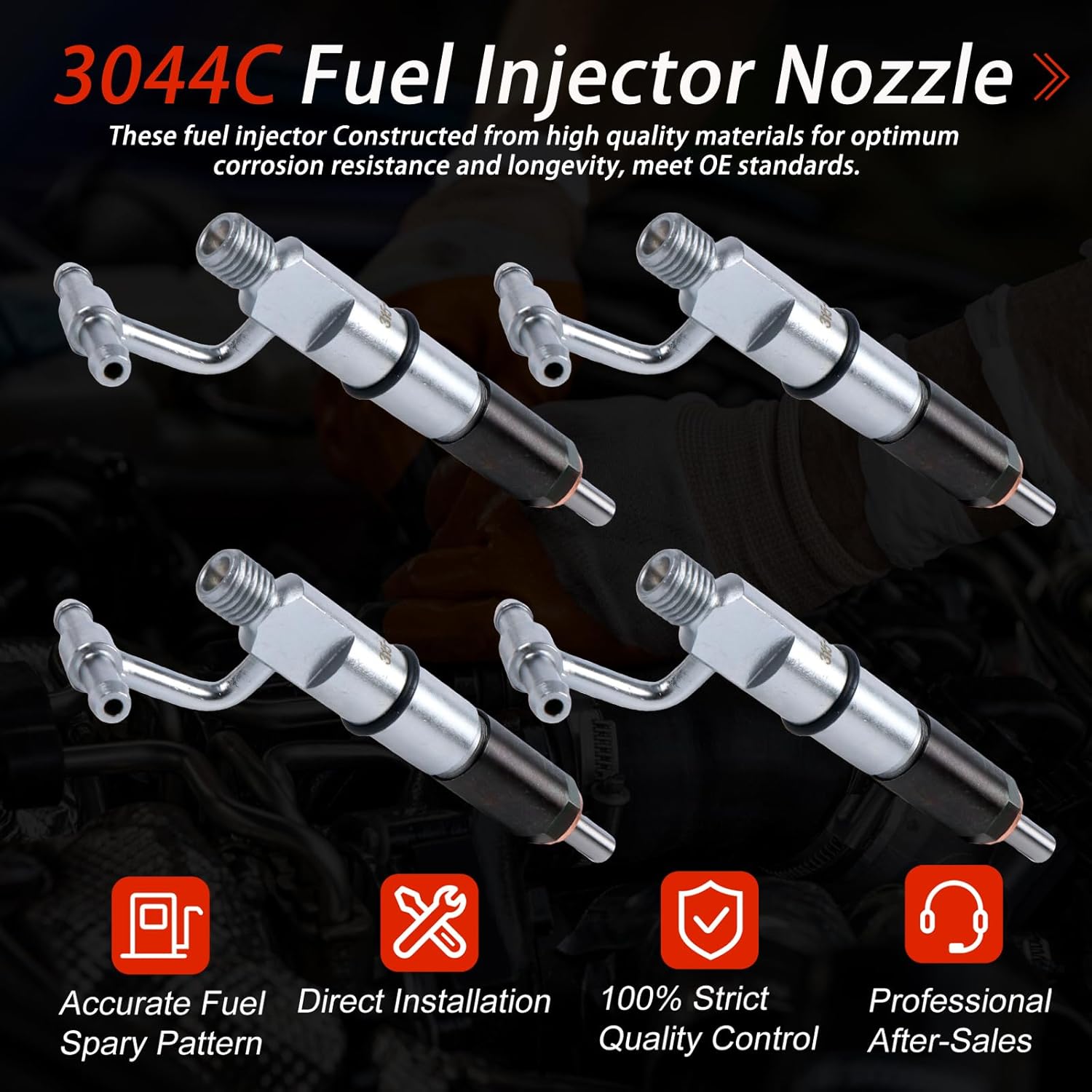 4pcs 239-0734 300-2952 235-5901 10R-7593 Fuel Injector for Caterpillar 236B 246B 248B 252B 262B 268B 267B 277B 287B 272C 262C 256C 906H 907H 908H Loader