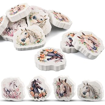 Horse Erasers 4-5 cm Horse Motif Party Bags Pack of 12 Horse birthday party bag for horse party schools childrens birthday horse decoration