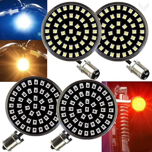 Miniatura 9 de Eagle Lights Generación II Edición Medianoche, señales de giro LED de 2 pulgadas con luces de funcionamiento blancas (delanteras (1157) y traseras