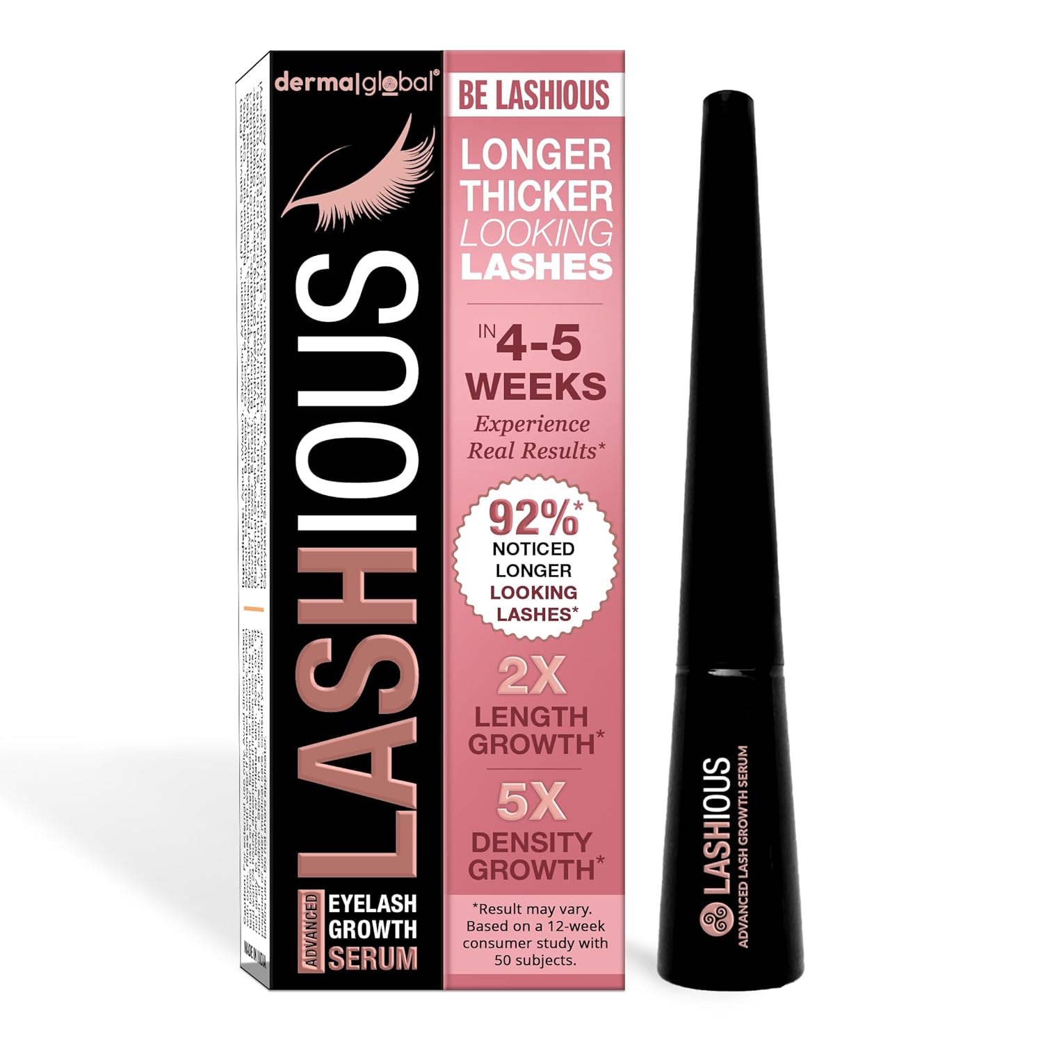 LASHious™ Advanced Lash Growth Serum | Multi-Peptide Complex with Anagain™, Biotin, Panthenol & Caffeine, Red Clover Flower Extract | Prostaglandin-Free & Non-Irritating Formula | 3mL