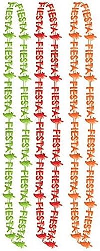 Amscan Chili Fiesta - Collares de cuentas con palabras para fiesta, 32 pulgadas, multicolor, 6 unidades