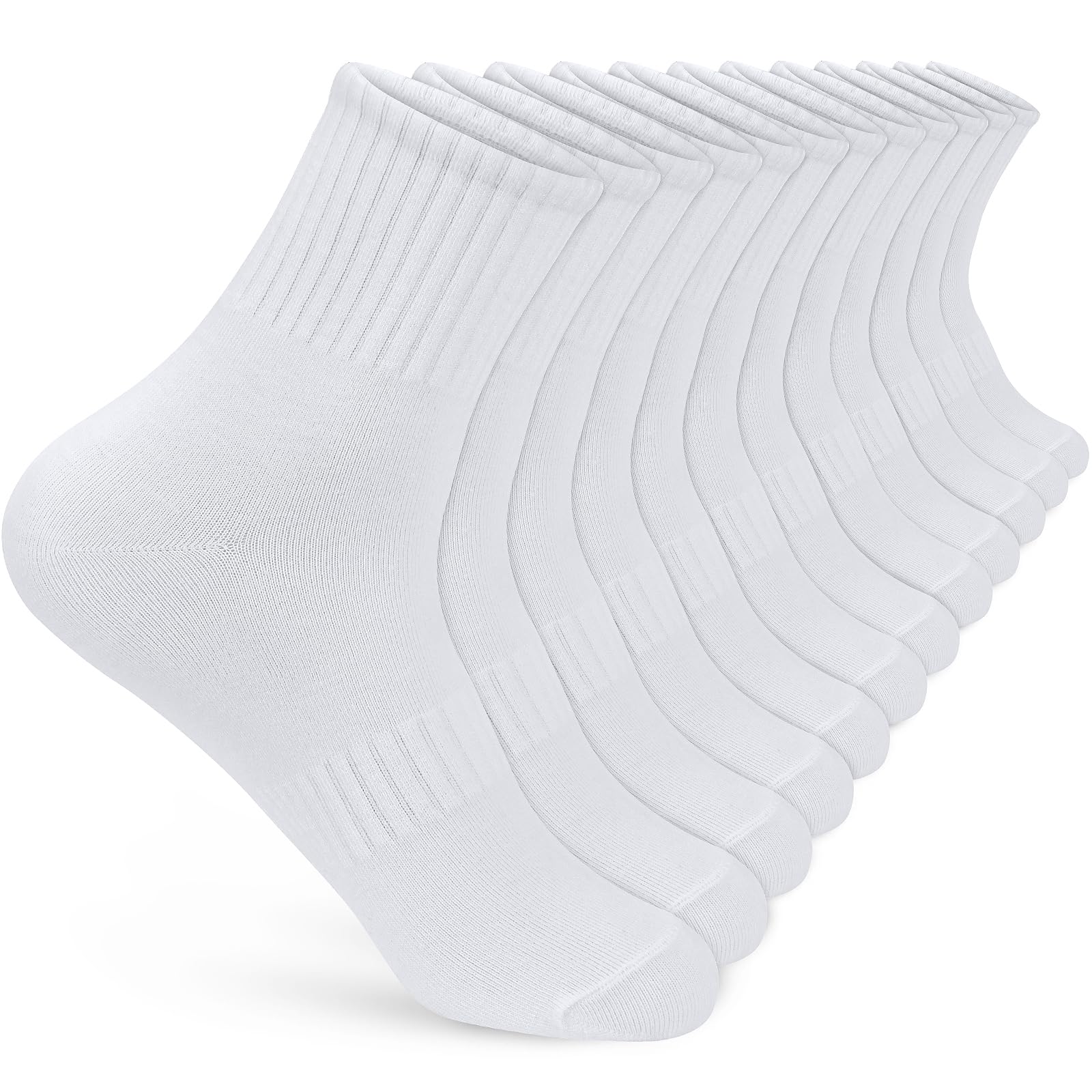 Smlper Women's 6White 6 Pairs Trainer Running Sock ,Ankle Socks 4-7,Breathable Cotton Casual Athletic Fitness Socks
