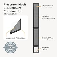 Vista 5 de Hakuna Pets V2 Panel de inserción para puerta de mascotas de patio para puertas correderas, se adapta a riel de puerta de 55.12 pulgadas de altura