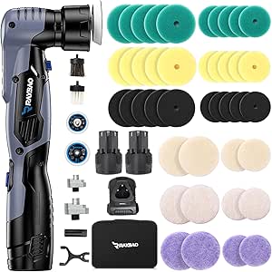 RAYBAO Mini Polisher, 12V Mini Buffer Polisher with 2 Batteries, 6 ...