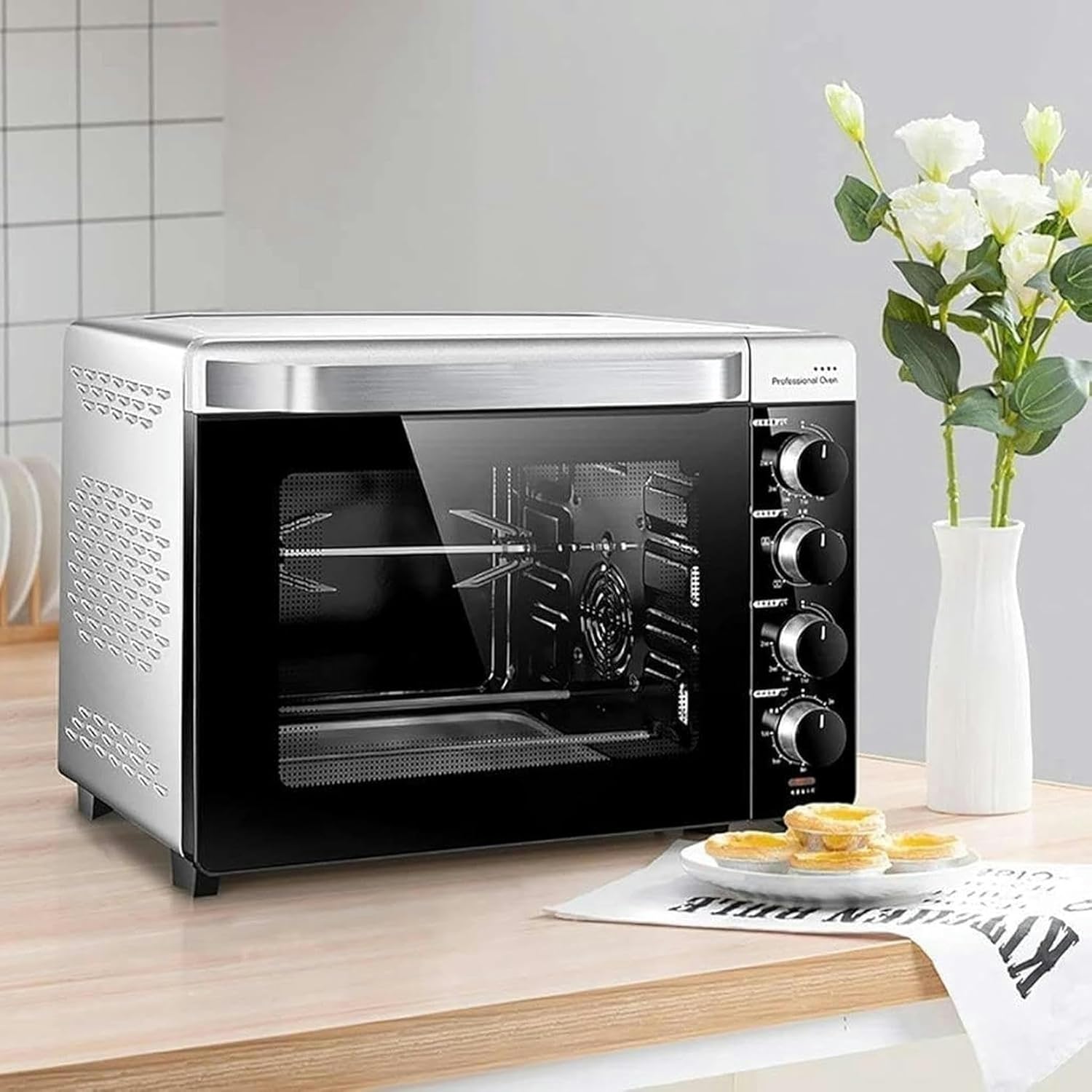Small Steam Oven, Countertop, Wifi, Programmable Oven, Reheating, Stainless Steel Convection Oven, 32l Minihornos/1