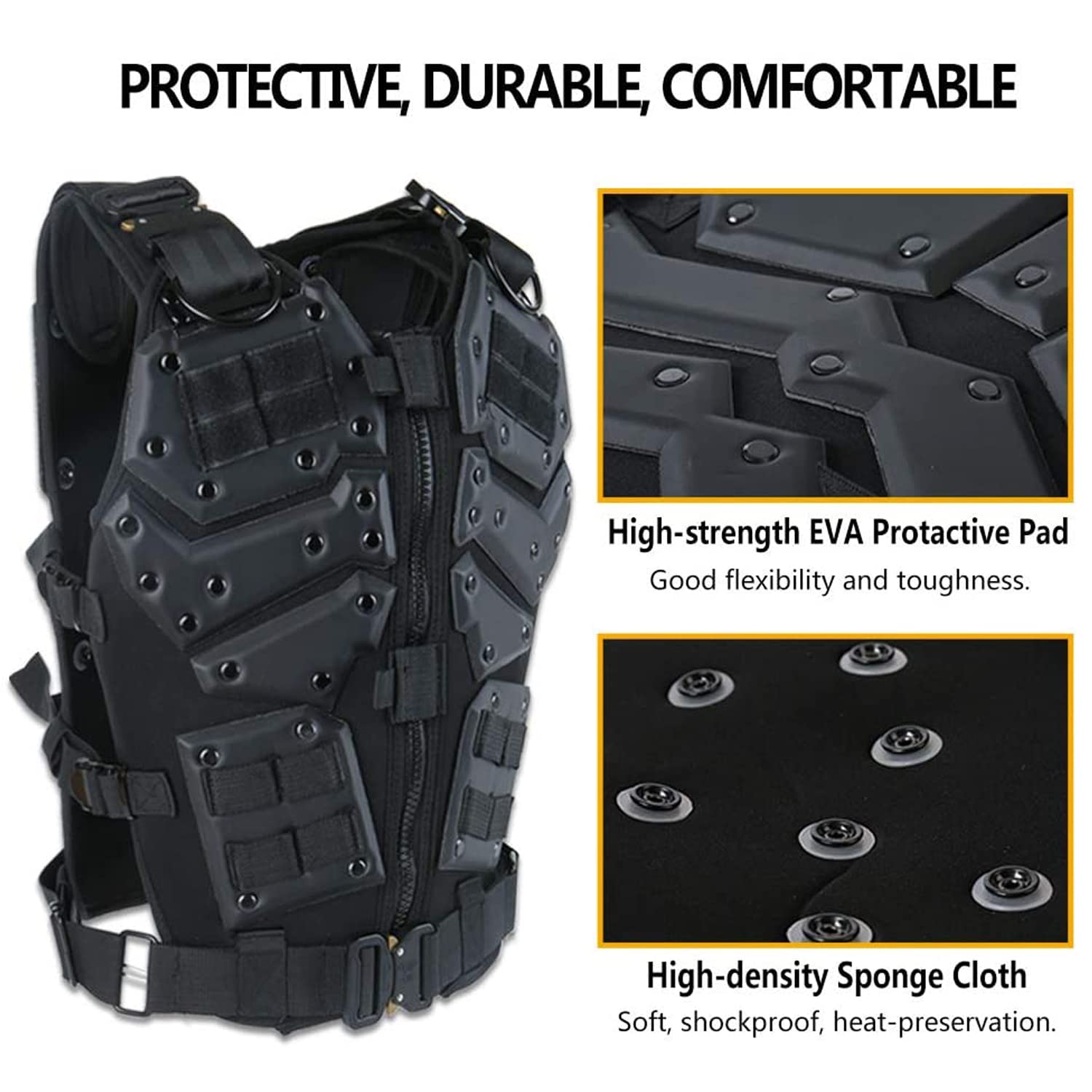 Chaleco táctico Airsoft Chalecos Molle Protector de pecho Ajustable Paintball Cosplay Traje de película CS Game Combat Militar Entrenamiento al aire libre Ajuste S-XL Tamaño Adulto Hombres Mujeres