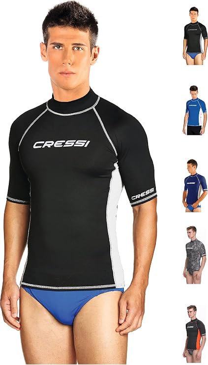 Rash Guard Manches Courtes CRESSI Hydro – Protection UV UPF 50+, Tissu élastique, Pour Plongée, Surf, Apnée – Mixte Homme