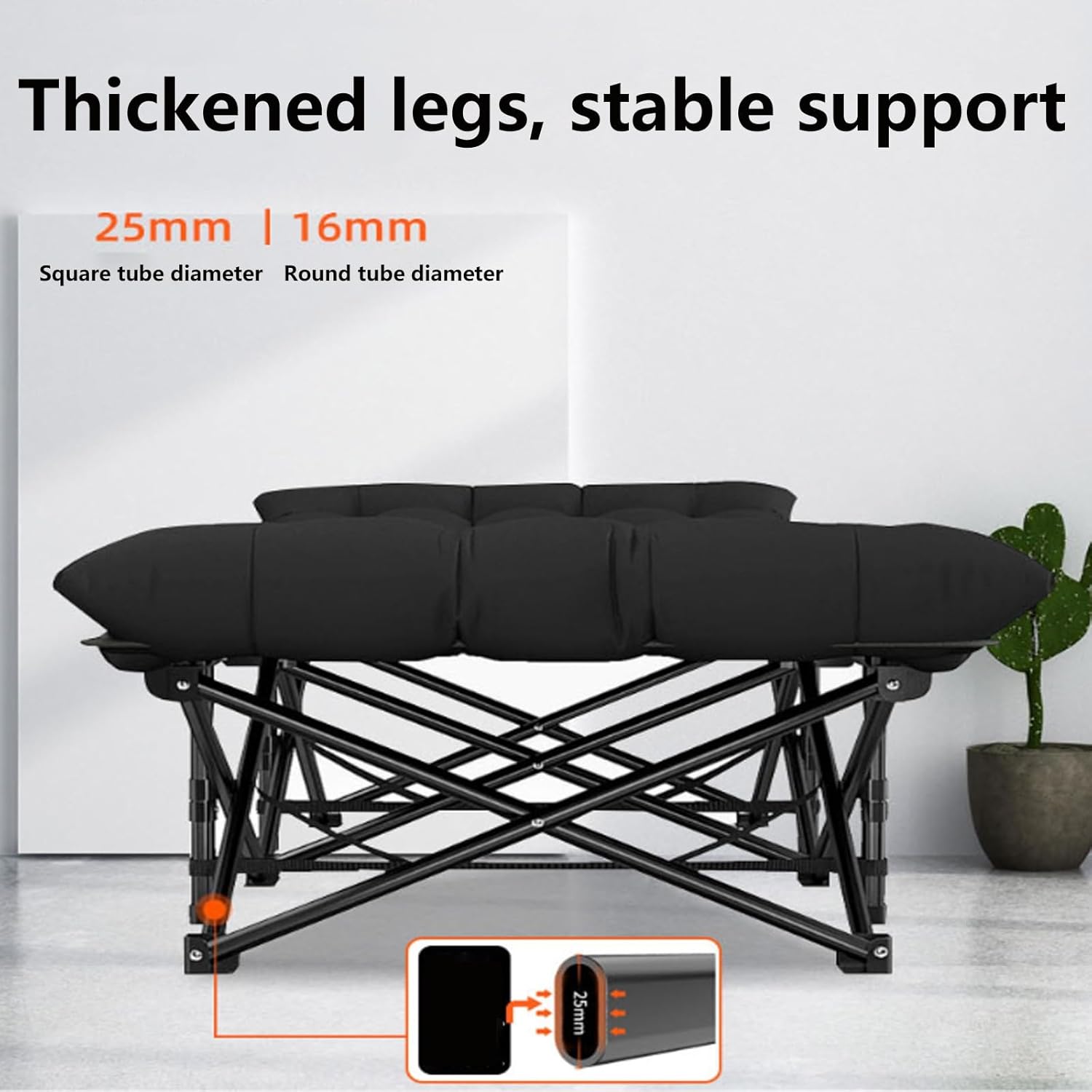 Folding Bed Cot with Mattress, Camping Cots for Sleeping Comfortable Guest Bed for Adults 600D Oxford Portable Folding Outdoor Cots for Office/Home Nap/Outdoor Travel(190 * 71