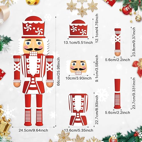 Miniatura 3 de Imanes de cascanueces de Navidad para refrigerador, calcomanías magnéticas rojas para nevera, bonitos letreros divertidos de soldado, decoración