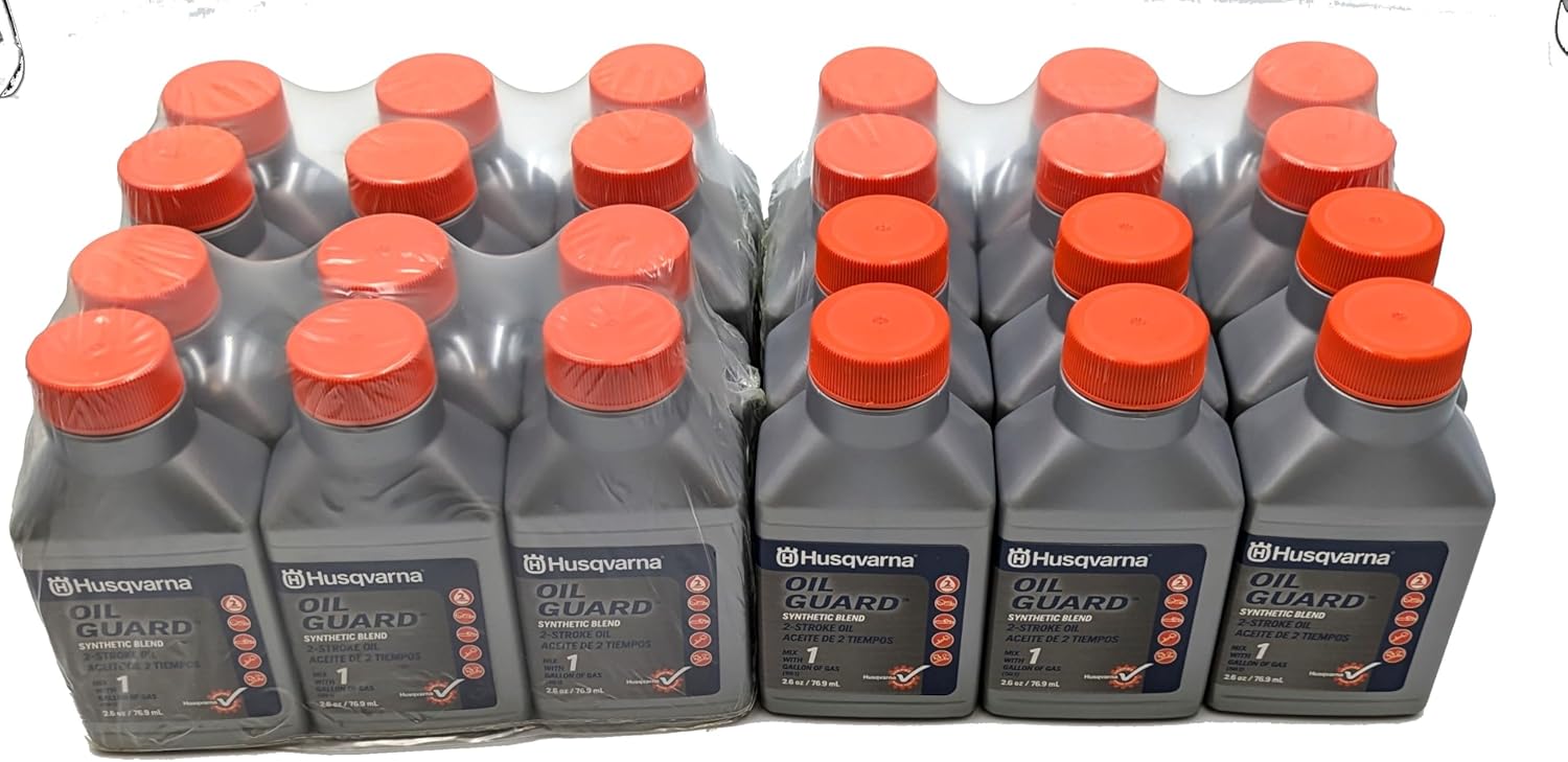 Husqvarna 593152701 Case of 24 Oil Guard Semi-Synthetic Blend 2-Cycle Oil 2.6oz Bottles