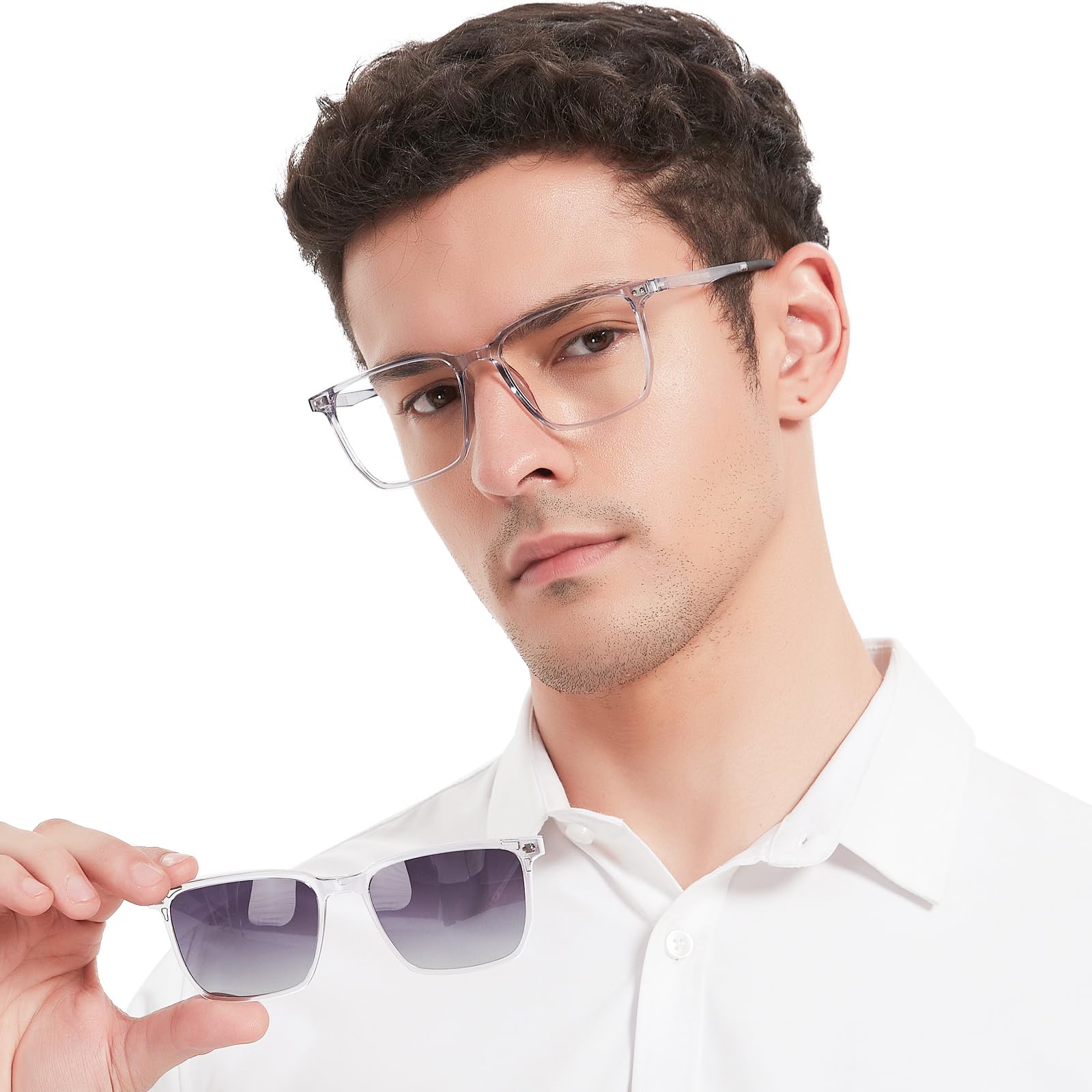 OCCI CHIARI Large Reading Glasses Men Magnetic Sun Readers Fashion Eyeglasses(1.0 1.25 1.5 1.75 2.0 2.25 2.5 2.75 3.0 3.5)