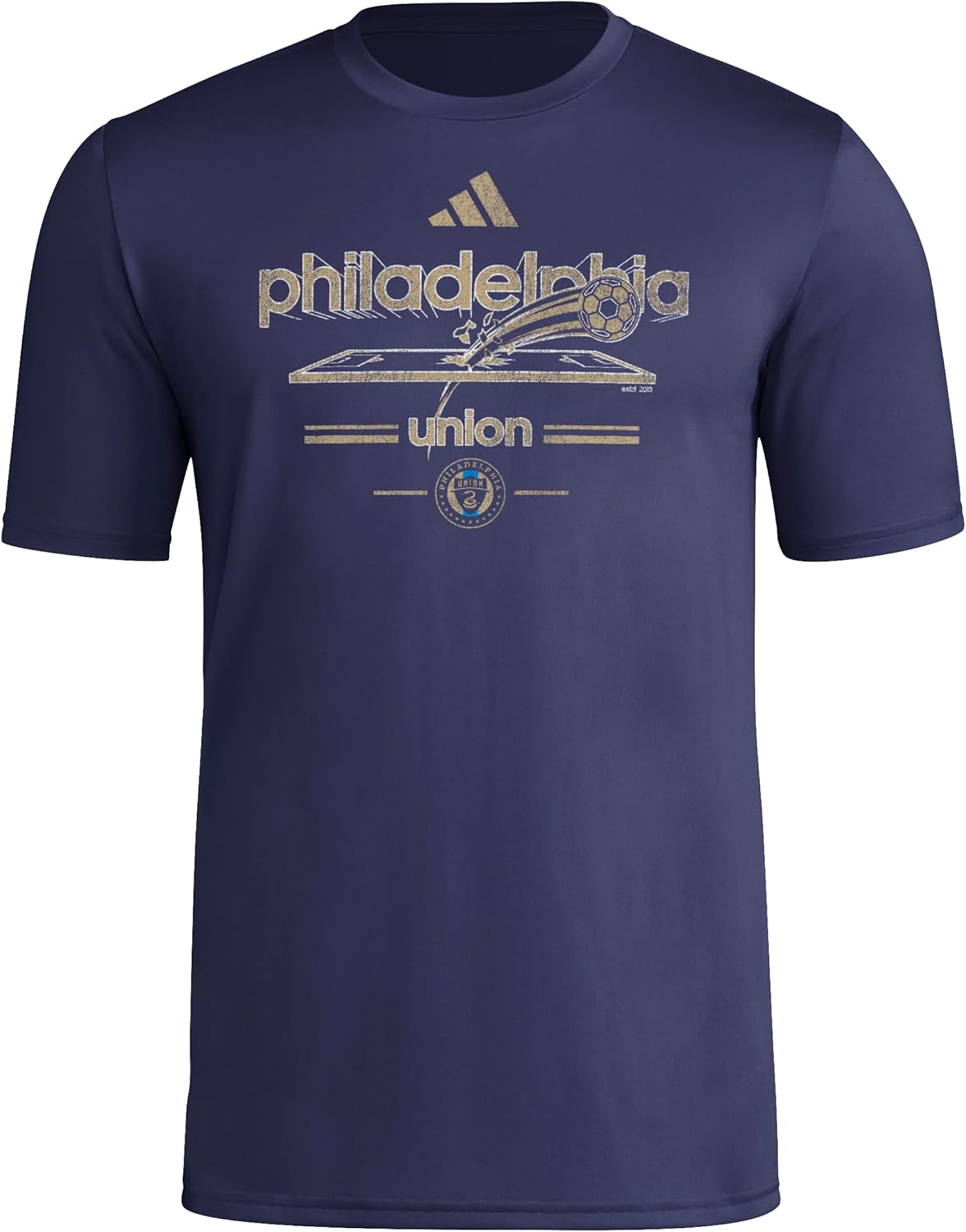 Adidas Mens Philadelphia Union Vintage World Pre-Game Short Sleeve T-Shirt