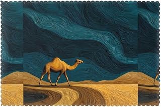 Placemats for Dining Table Set of 6 WHJSHOP Camel in Oil Painting Prints Hotel Family Banquet