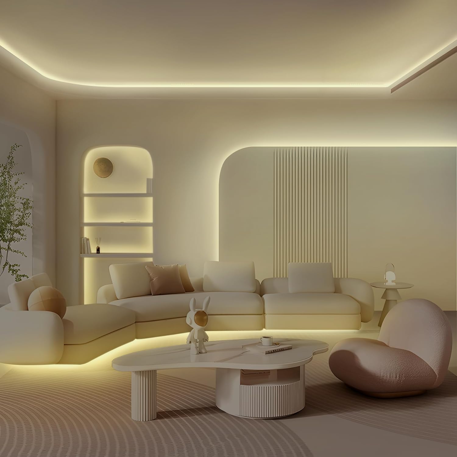 BrightLux 16.4' RGBIC Color Flow LED Tape Light with Remote Control