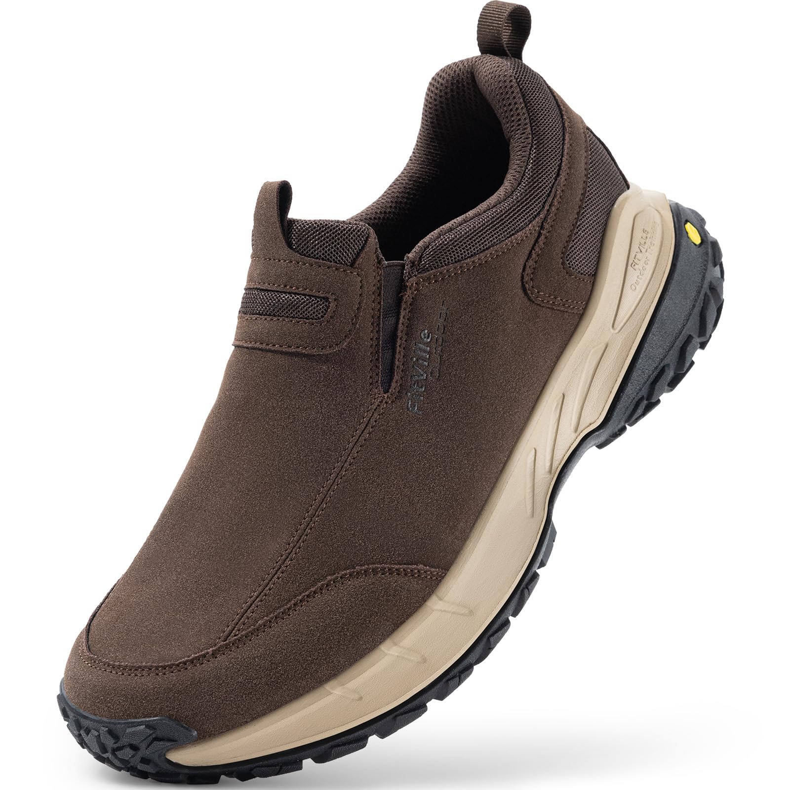FitVille Scarpe da Escursionismo Uomo Extra Larghe Senza Chiusura Sneaker Casual Slip-on Scarpe Camminata Senza Lacci