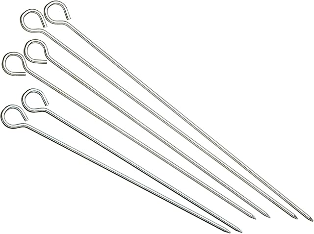 KitchenCraft KCSKEWERMIX Metal Skewers, Stainless Steel, Set of 6, Silver