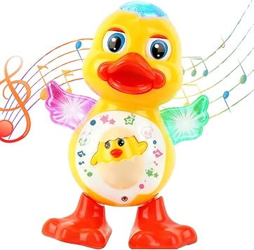 Dancing Duck Toy, Light Up Toys Crawling Duck, Interactive Baby Musical Toys, Duck Sensory Toys for Babies 1 2 3 Years Old Boys Girls, Early Learning Gifts for Kids Baby 6 to 12 Months