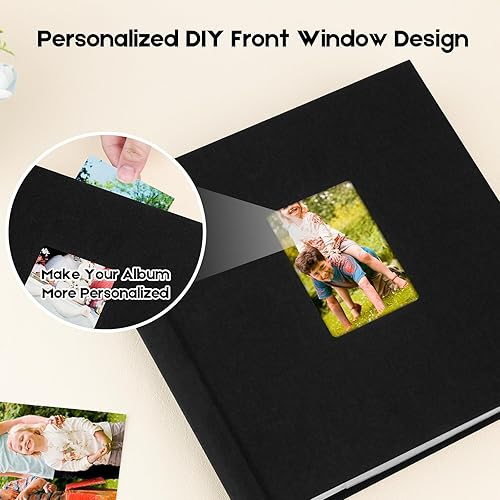 Miniatura 8 de Aevdor Álbum de fotos de 4 x 6 con espacio de escritura con capacidad para 240 fotos de 4 x 6 pulgadas o 120 fotos de 5 x 7 pulgadas, cubierta de