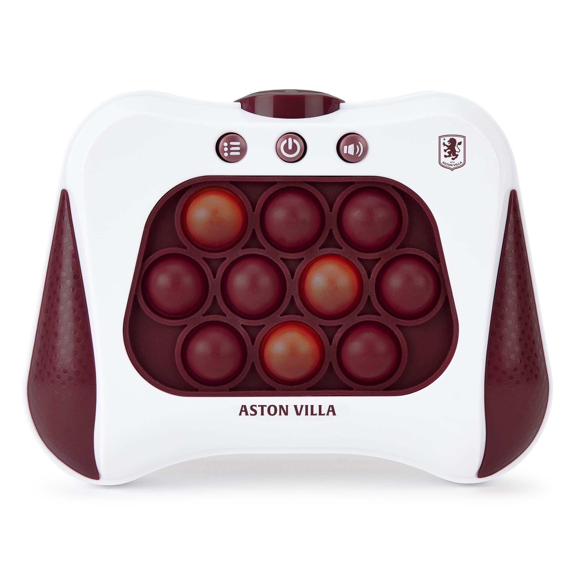 Aston Villa FC Officially Licensed Pop It Electric: Pop Up Lights Puzzle Game. Perfect for any fan of the Villans. Ideal Kids Toy Gift - Bubble Sensory, Electronic Smart Antistress Fidget Toy.