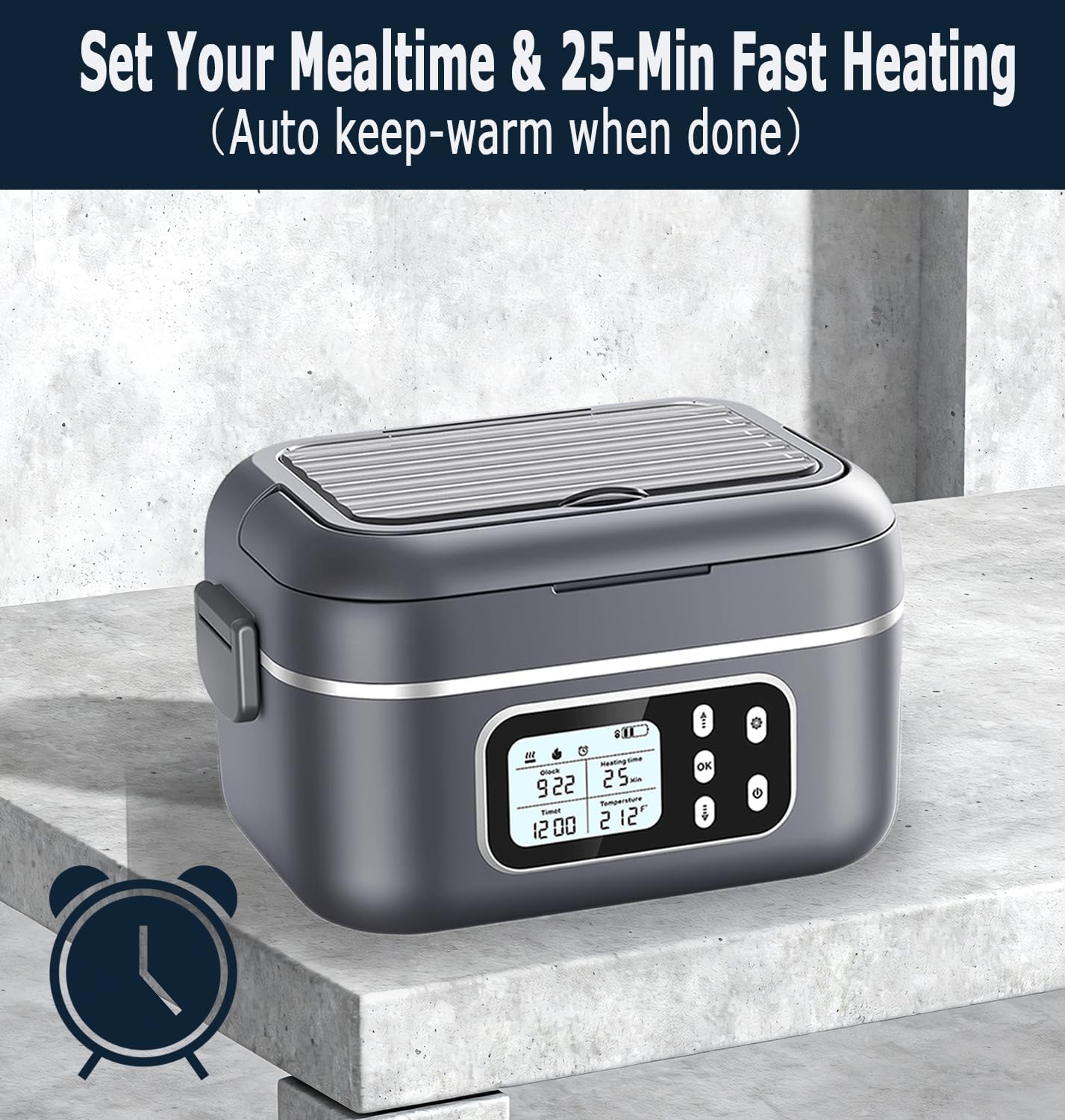 27000mAh Cordless Electric Heated Lunch Box, 100W Rechargeable Portable Food Warmer for Adults Work Travel Car - Battery-Powered & Self-Heating, 2 x 6.3 cups