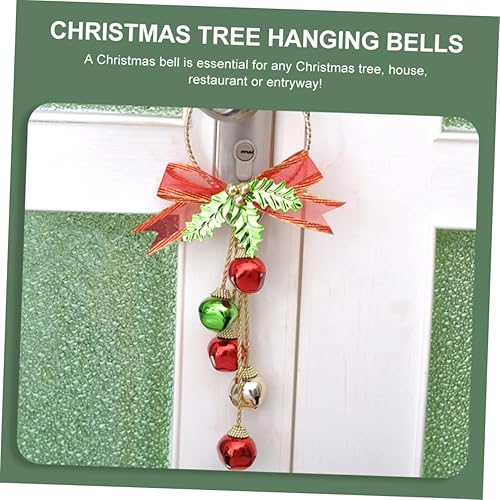 Miniatura 8 de Yardwe 3 piezas de campana de Navidad colgante decoración de Navidad Campanas de arco de Navidad Decoración de árbol de Navidad guirnalda campana