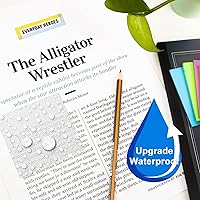 Vista 5 de MIUTME 500 notas adhesivas transparentes, notas adhesivas blancas transparentes, suministros escolares, blocs de notas autoadhesivas impermeables