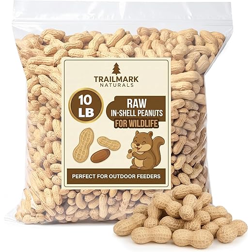 10 LB - Raw Peanuts For Squirrels, Raw In Shell Peanuts For Birds and Wildlife- Squirrel Food, Wild Bird Seed - Grown in The USA