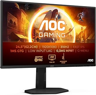 Gaming 25G4SXU - 25 inch Full HD monitor,Fast IPS, 310Hz, 1ms, FreeSync Prem, G-Sync comp, HDR400, Height Adjust (1920x1080, 2x HDMI 2.0, 1x DisplayPort 1.4)