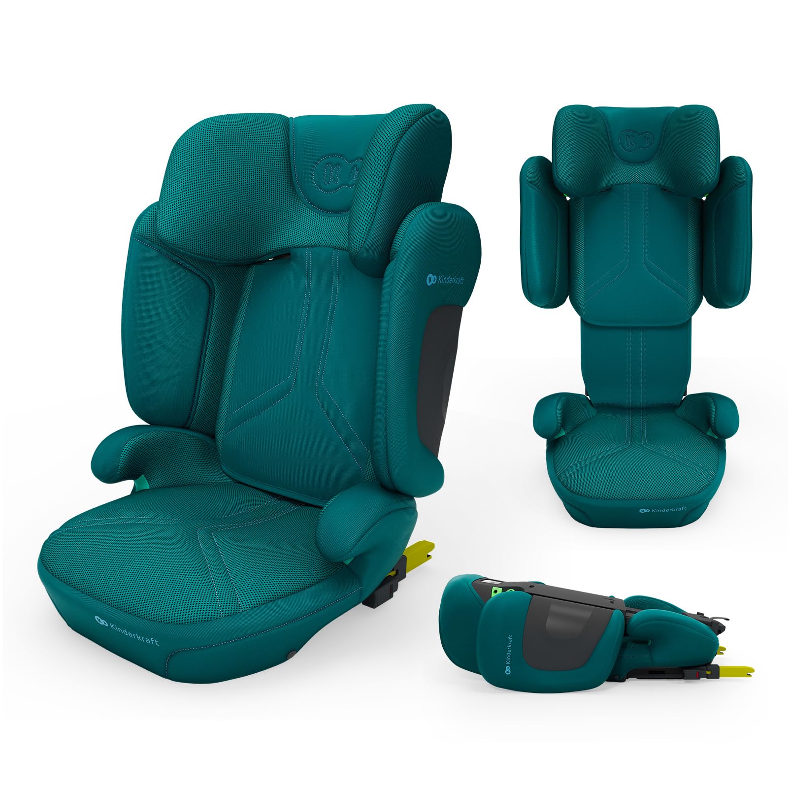 Kinderkraft XPAND 2 PRO siège-auto i-Size 100–150 cm, installation ISOFIX ou ceinture, réglable en hauteur et en largeur DUO EXPAND, appui-tête H-GUARD+ avec mousse à mémoire de forme, pliable, Vert