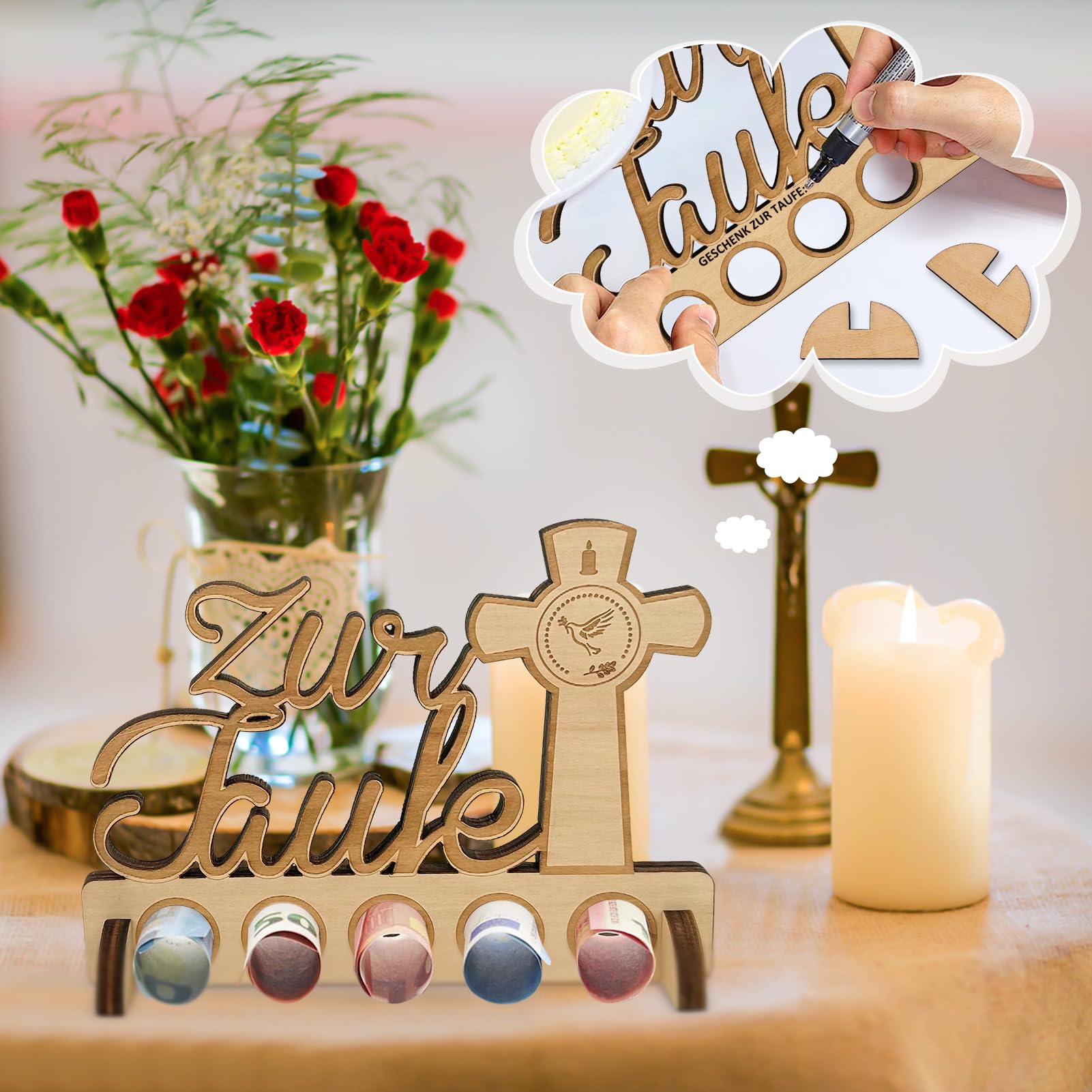 Cadeau Pour Baptême, Boîte à Souvenir En Bois,nom 3D, Personnalisé