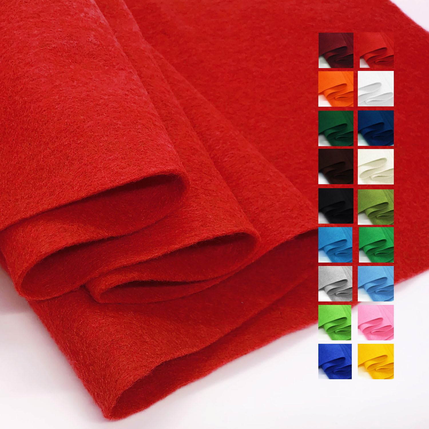 Red Felt Fabric 36" X 36"(1 Square Yard), 1.6mm Thick Soft and Durable Flexible Craft Felt by The Yard for Sewing DIY Art Craft Project Decorations