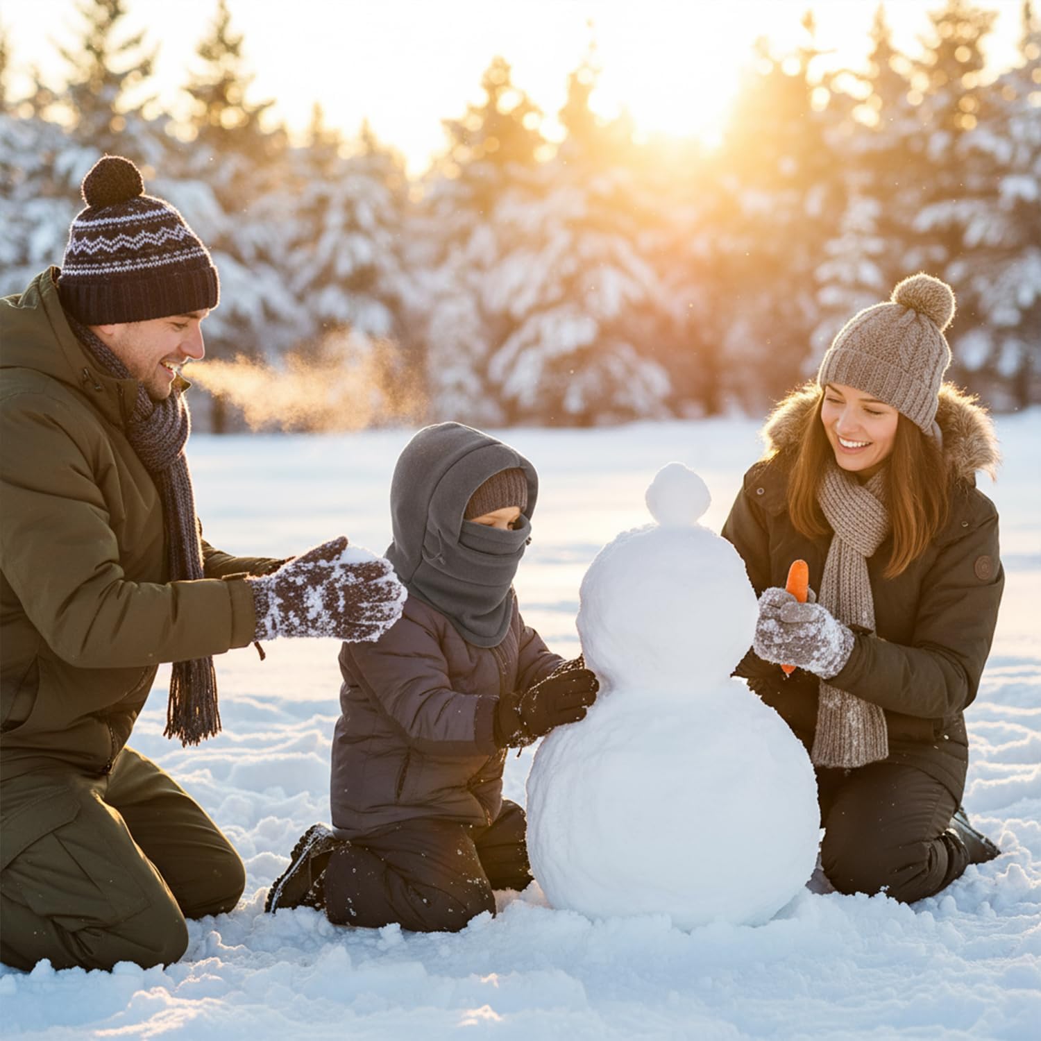 Kids Winter Windproof Hat Unisex Children Balaclava with Thick Warm Fleece Cap for Kid - Image 5