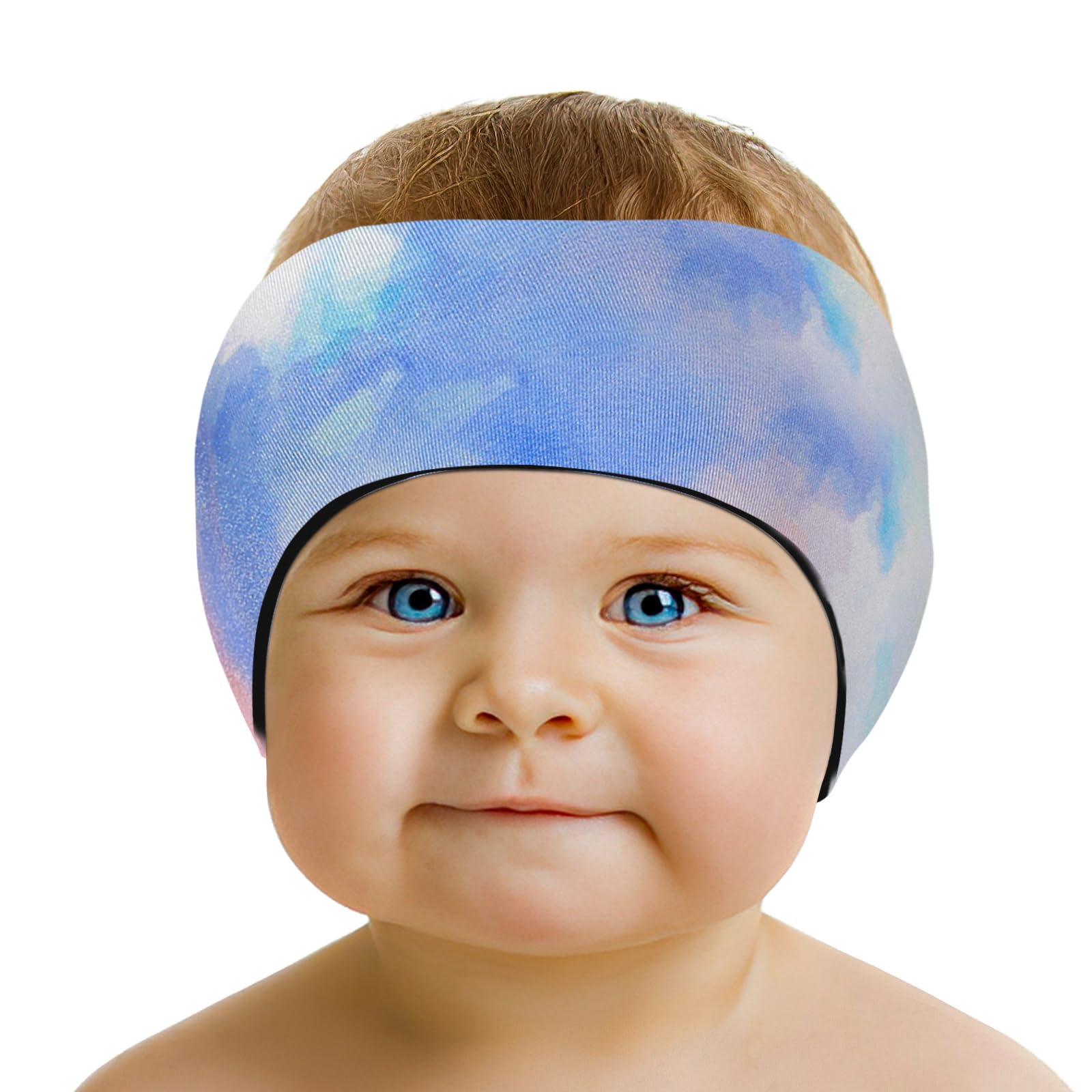HeySplash Neoprene Swimming Head Band for Kids, Adjustable and Non-Slip Ear Headband Good Elasticity for Surfing Diving Boating and Rafting, Size S, Tie-Dye Green — image 1