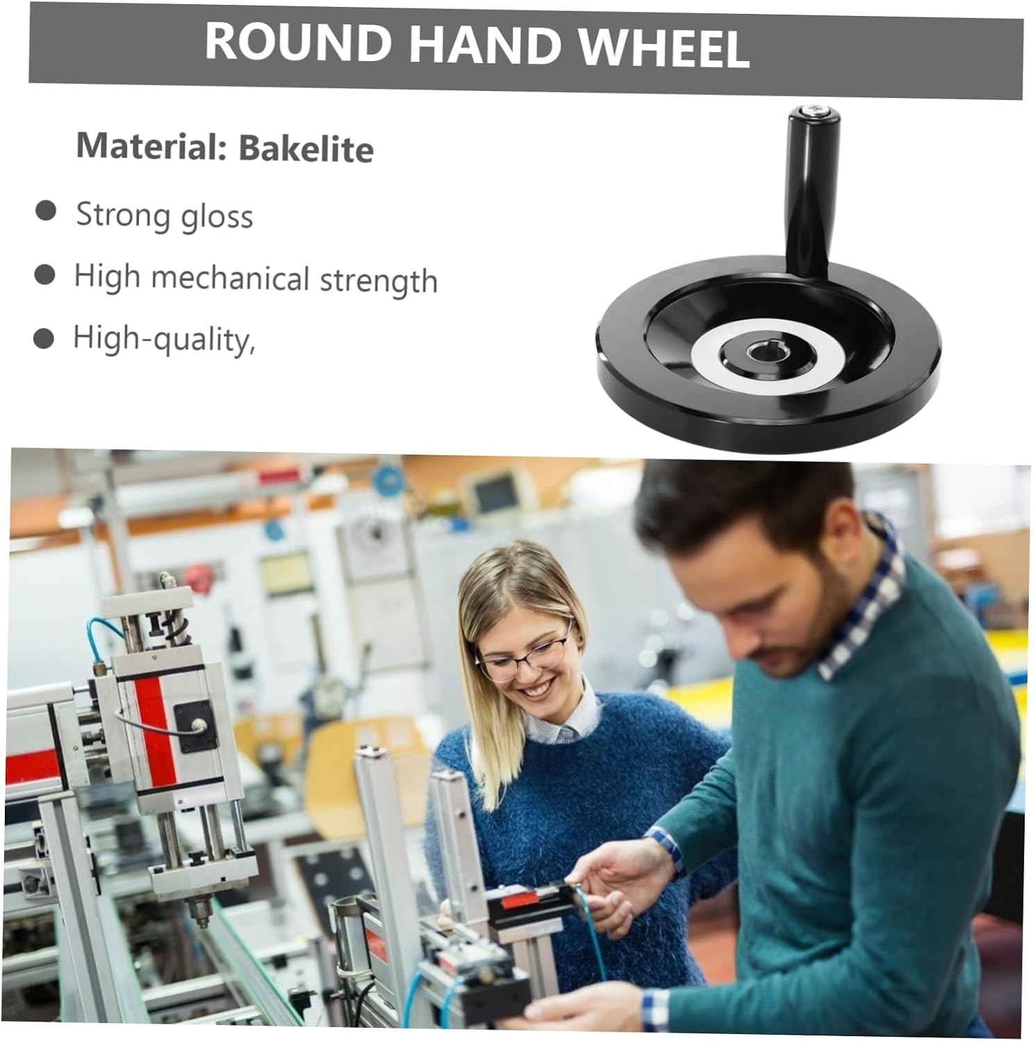 Round Hand Wheel Revolving Handle for CNC Machines High Strength Mechanical Tool Disassemble Wheel Ergonomic Design for Easy Assembly and Comfortable Use