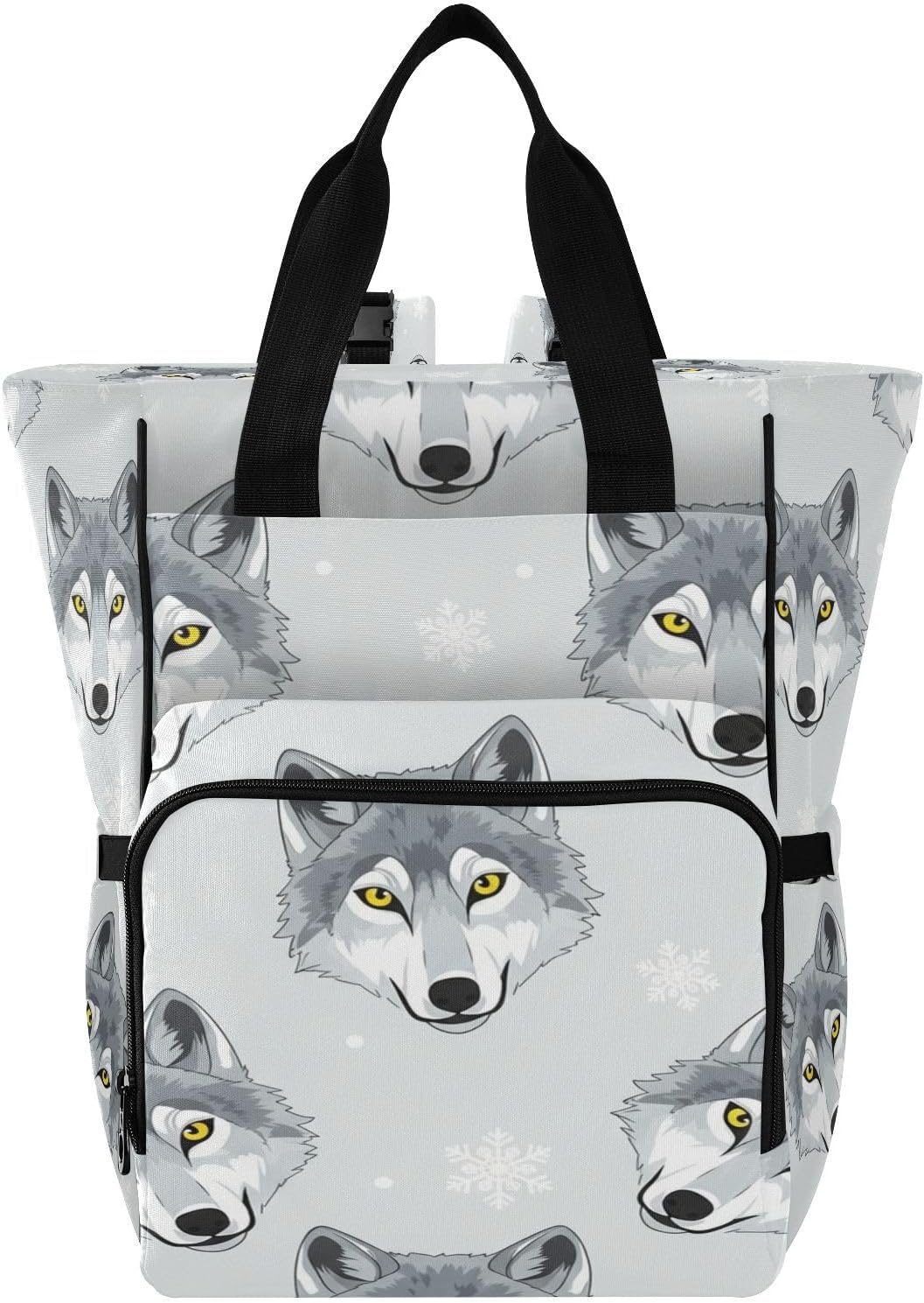 Emelivor Wolf Cool Diaper Bag Backpack Baby Bags with Handle for Travel