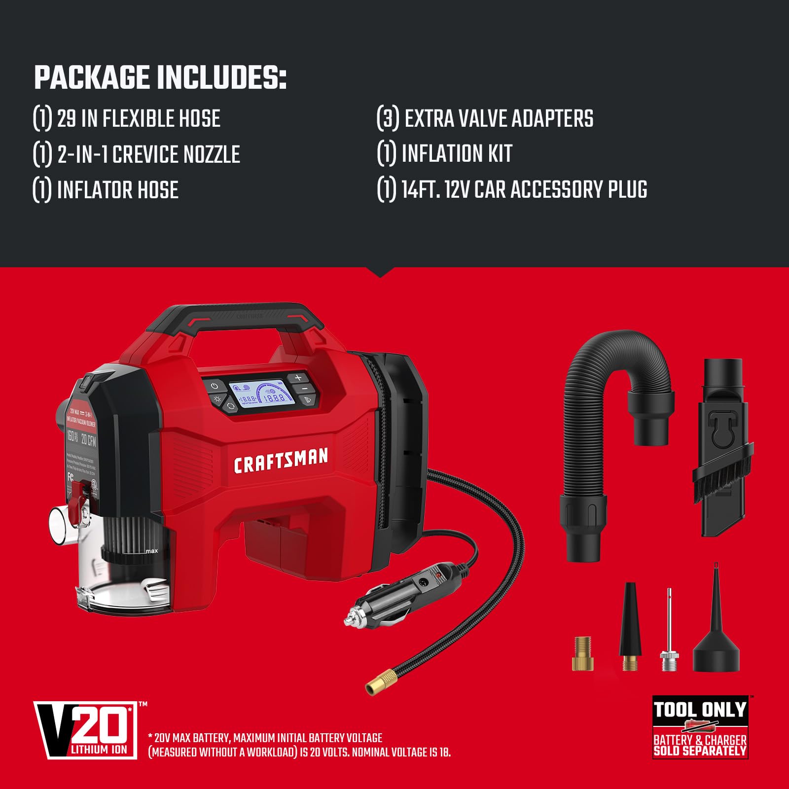 CRAFTSMAN 3-in-1 Inflator Vacuum Blower -8