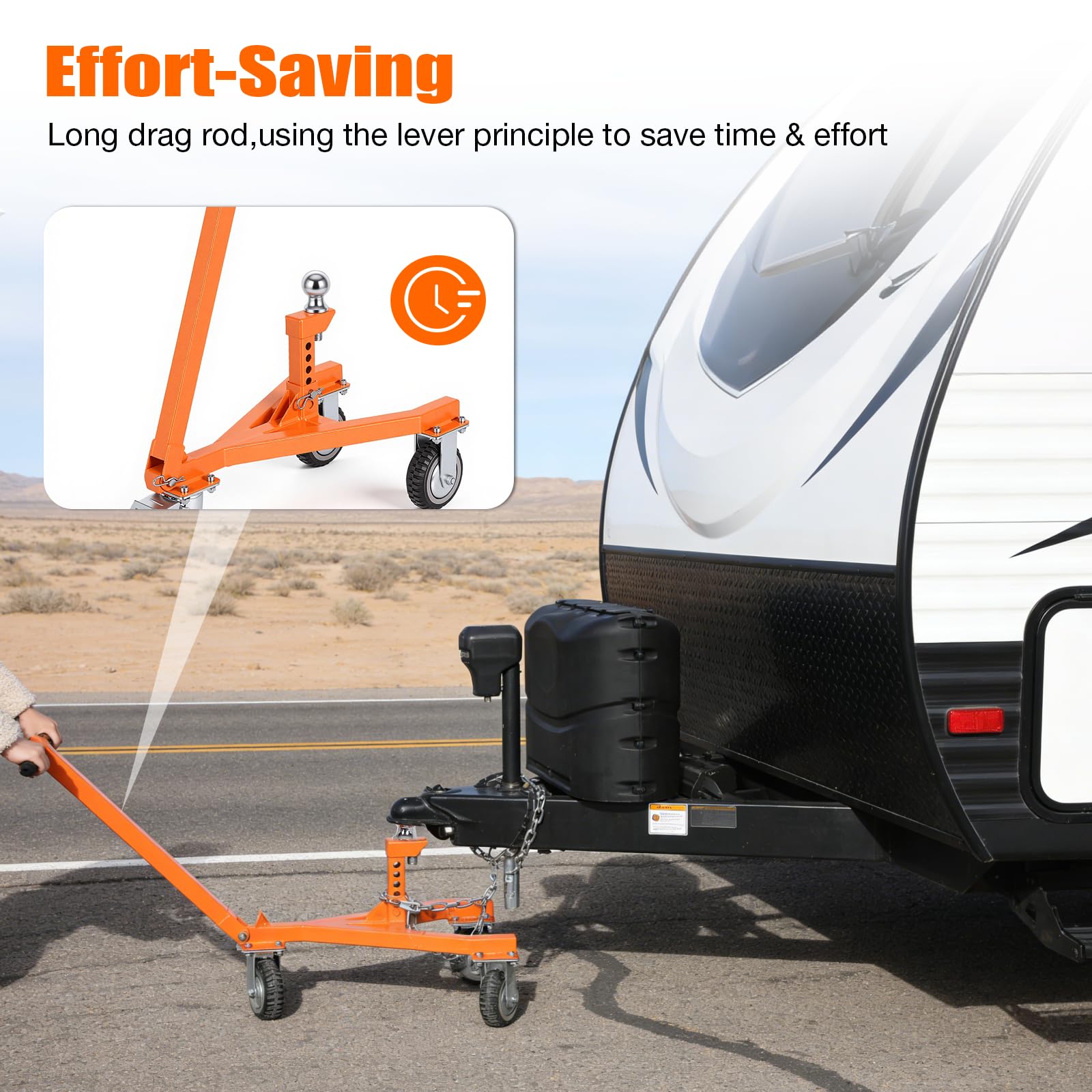 FAHKNS Trailer Dolly 1,587.6 kg Zungengewicht Anhänger Mover mit 5,1 cm & 2-5/16 Zoll Ball geeignet für Wohnmobil, Boot, Camper, Pritsche, geschlossene Anhänger und so weiter.