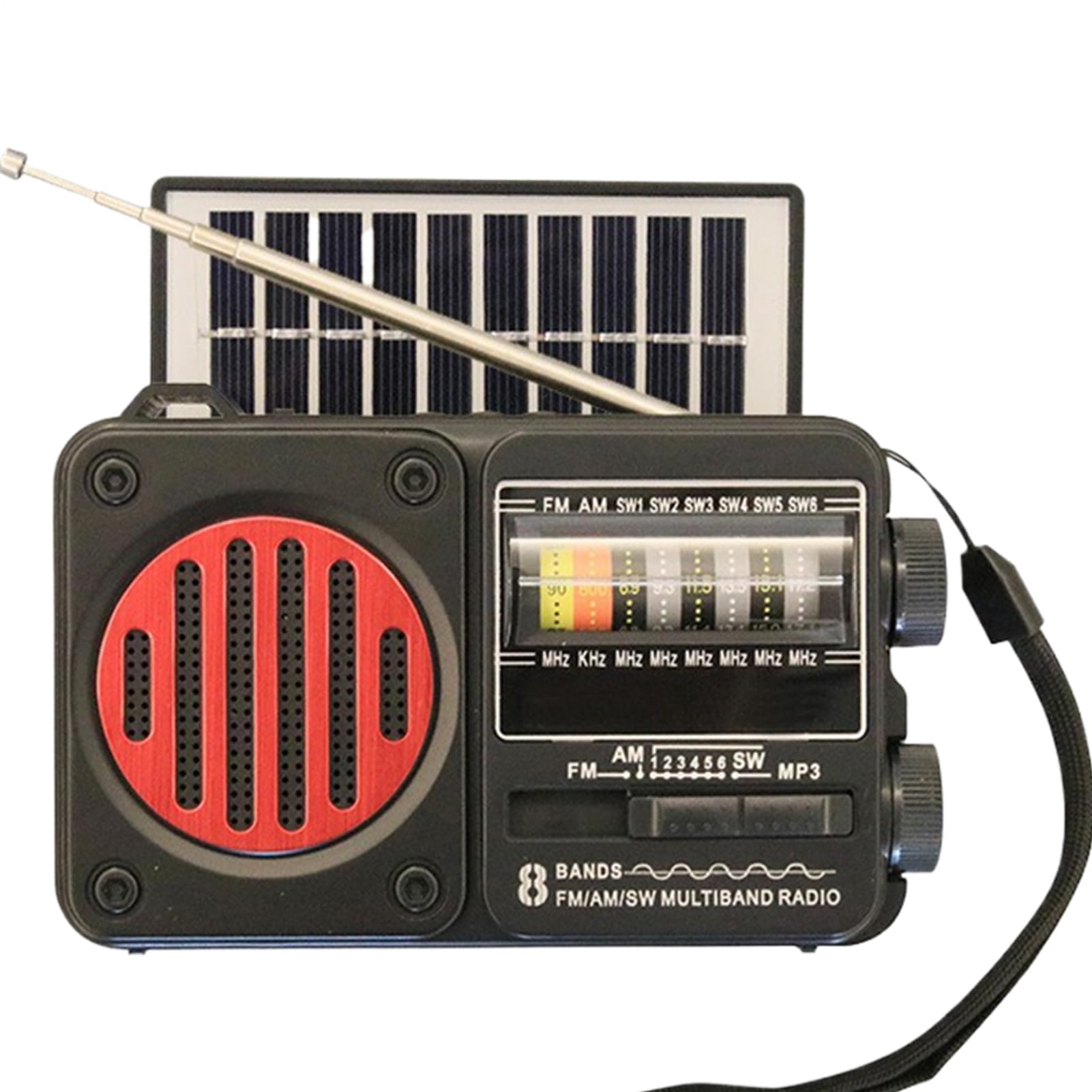Radio a Manovella a Batteria con Torcia USB e Solare per Campeggio Sopravvivenza